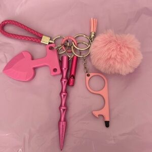 Pink safety/self defense Keychain Accessory Set